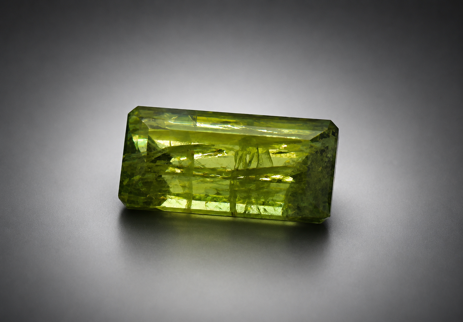 Green Sapphire – Baguette Cut Corners
